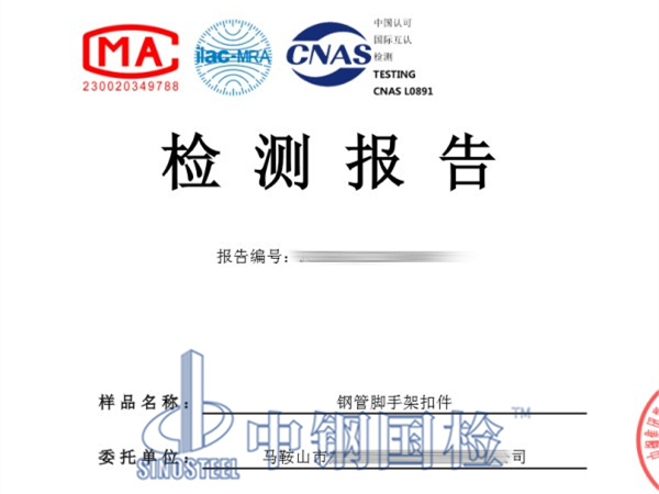 钢管脚手架扣件检测报告